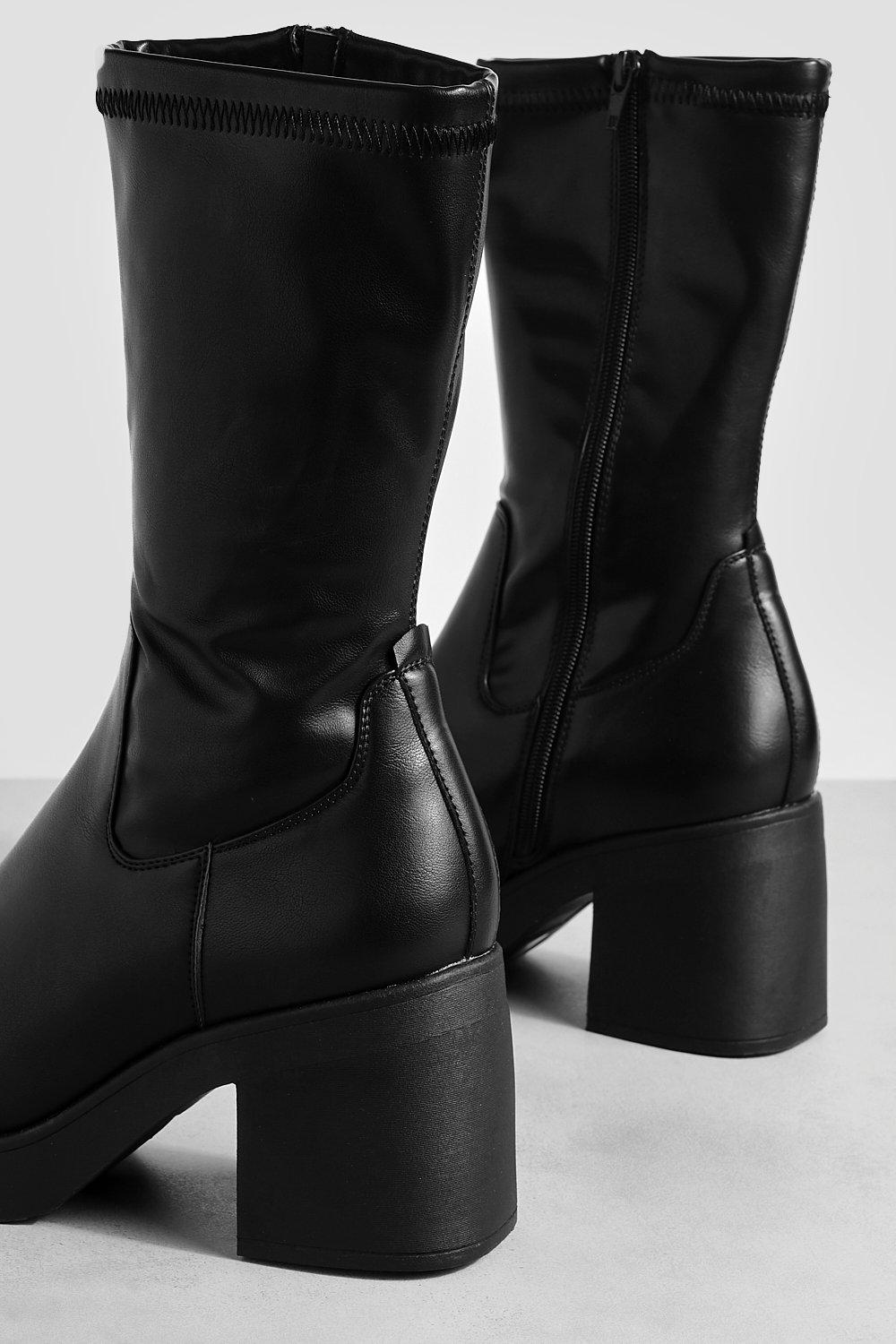 Platform boots wide on sale fit