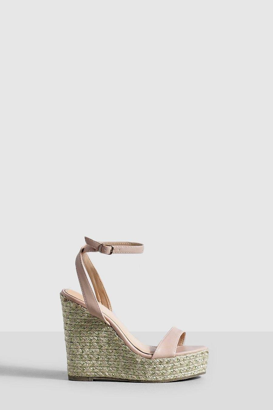 Blush pink Two Part Round Toe Wedges 