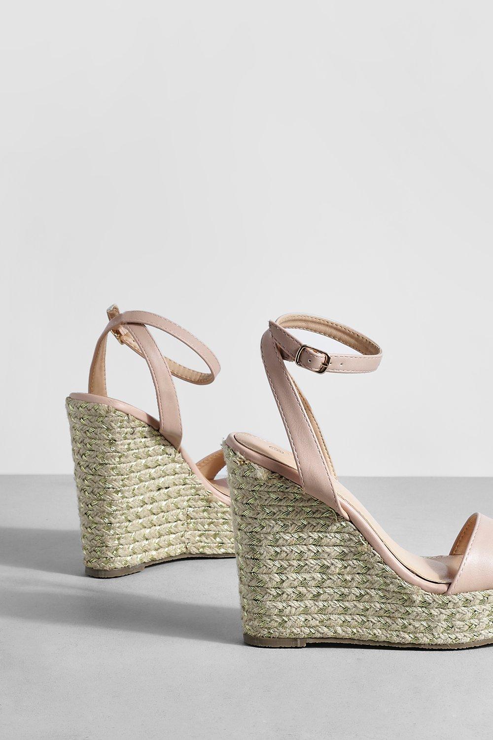 Two Part Round Toe Wedges Boohoo UK