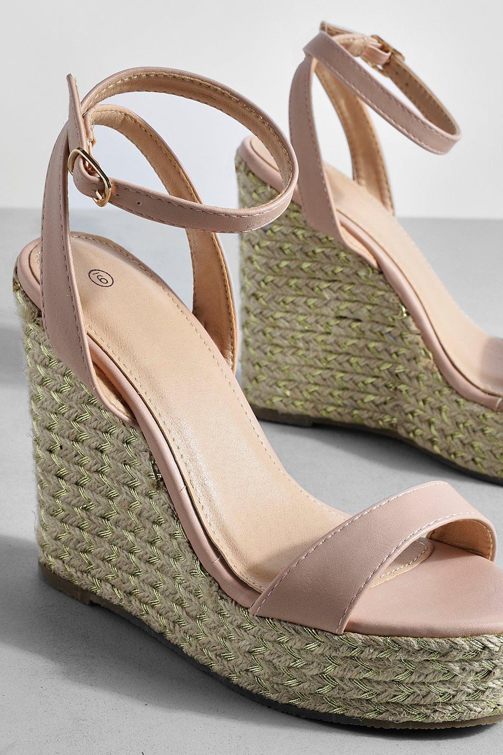 Two Part Round Toe Wedges Boohoo UK