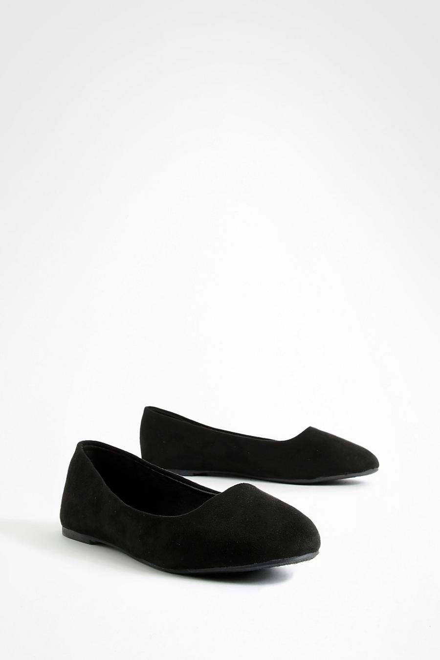Black svart Slipper Ballet Flats 