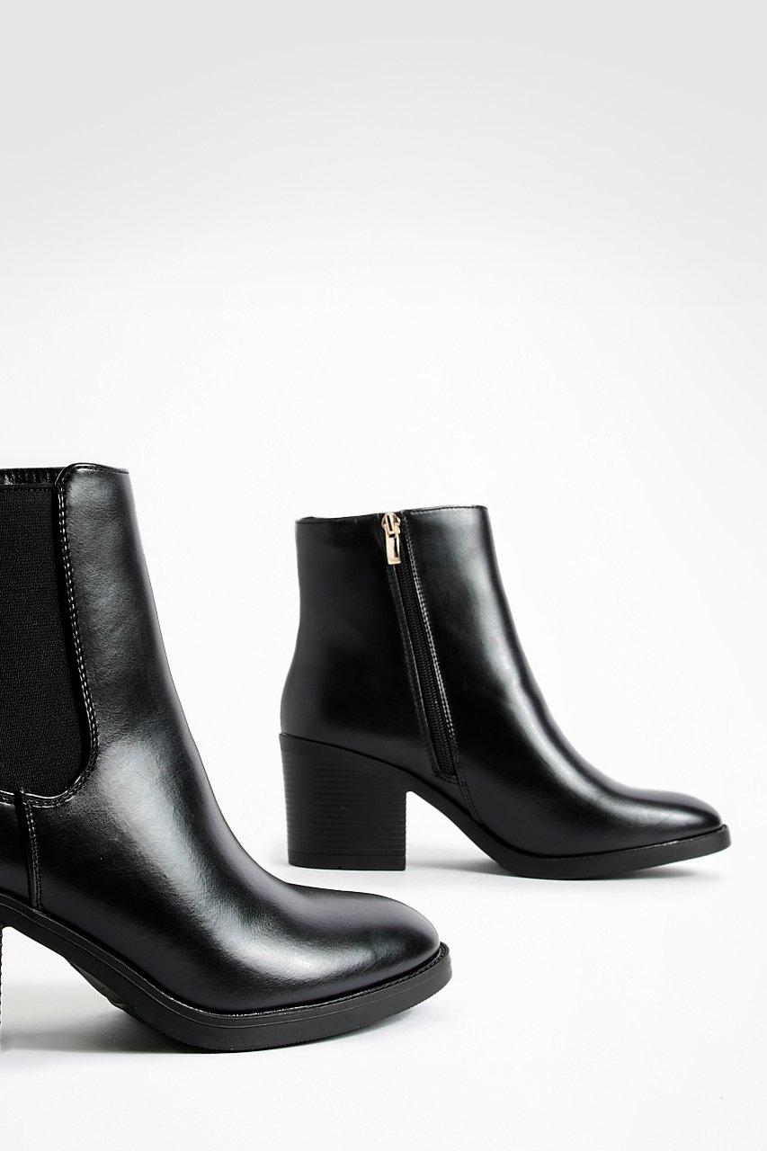 Elastic sales heeled booties