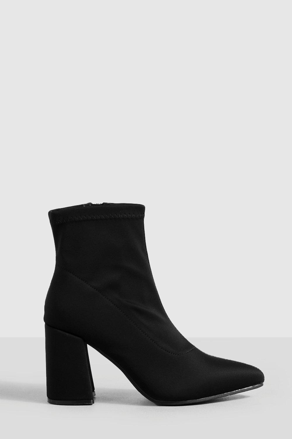 Bottines chaussettes talon carr Pointure large
