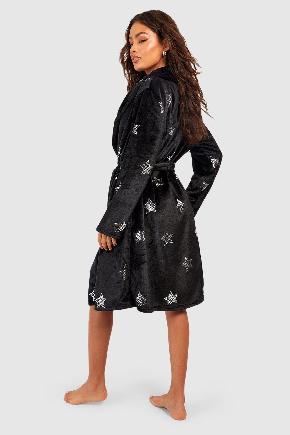 Short black hot sale dressing gown