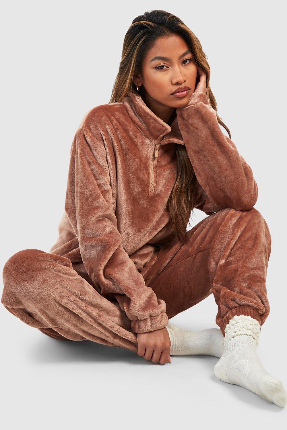 Women s Half Zip Loungewear Sweatshirt Boohoo UK