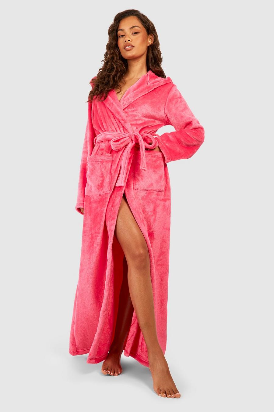 Hot pink Maxi Fleece Dressing Gown   