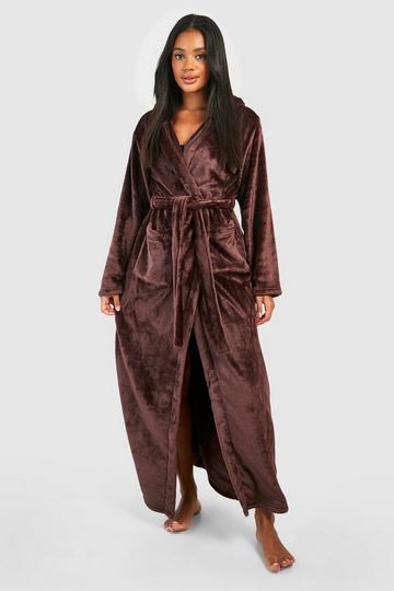 Maxi Fleece Dressing Gown chocolate