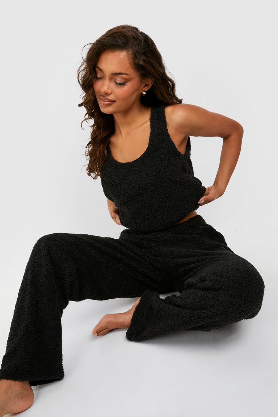 Solid Ribbed Lounge Set Casual Long Sleeve V Neck Top Pants - Temu