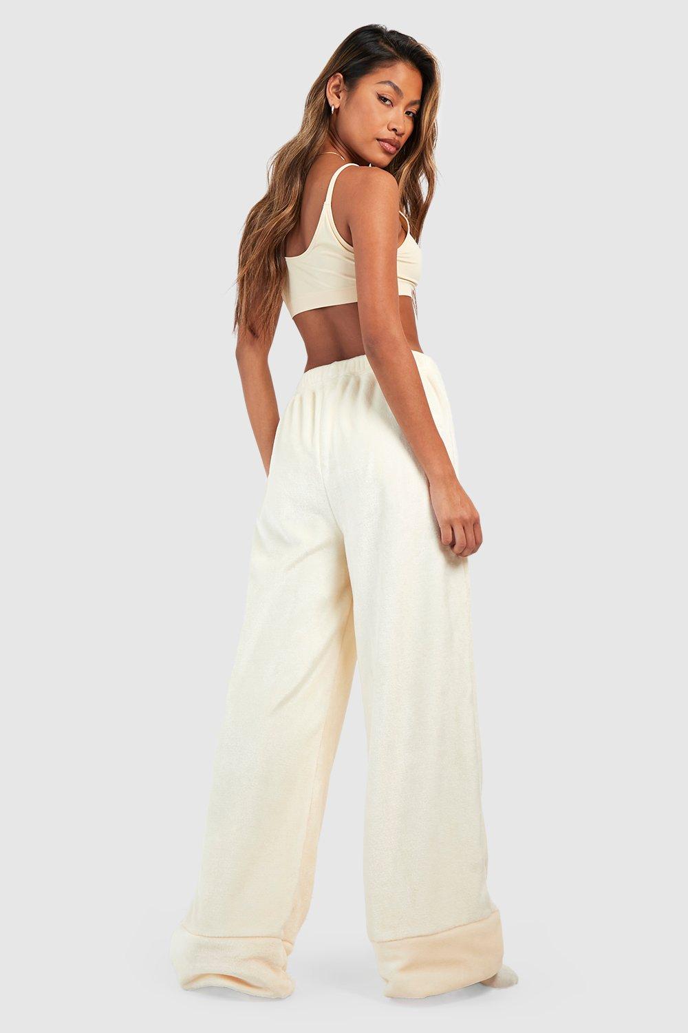 Wide Leg Lounge Pants Cream