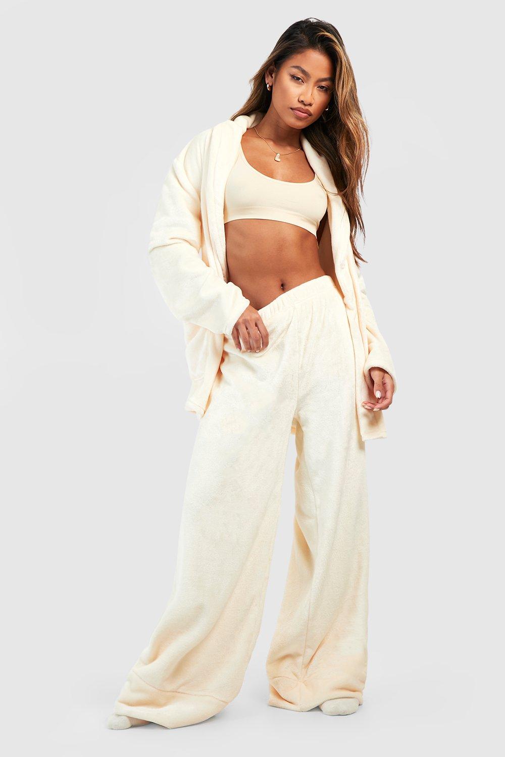 Fleece Lounge Wrap Cardigan boohoo