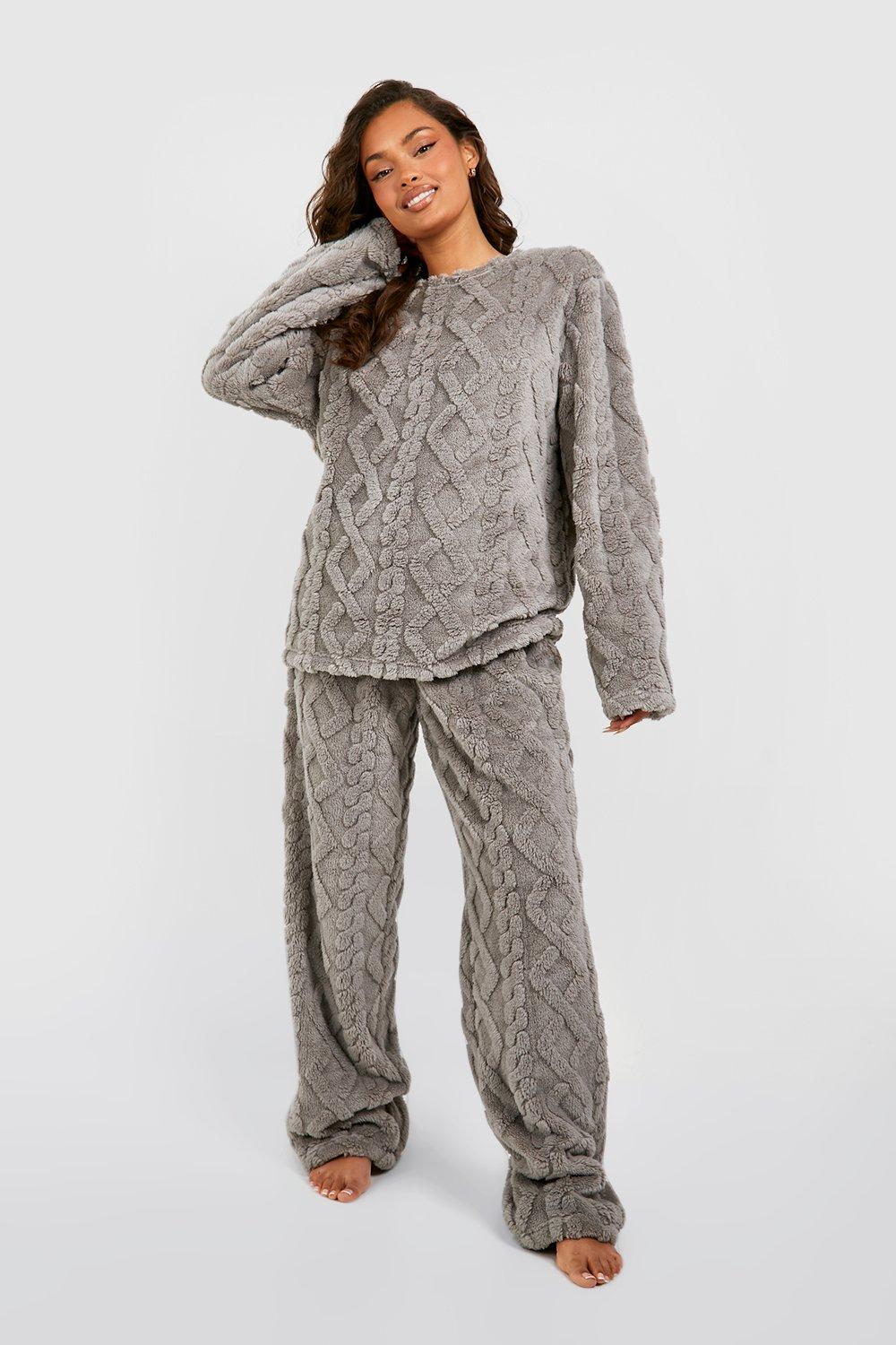 Nasty Gal Womens Cable Knit Sweater and Sweatpants Loungewear Set