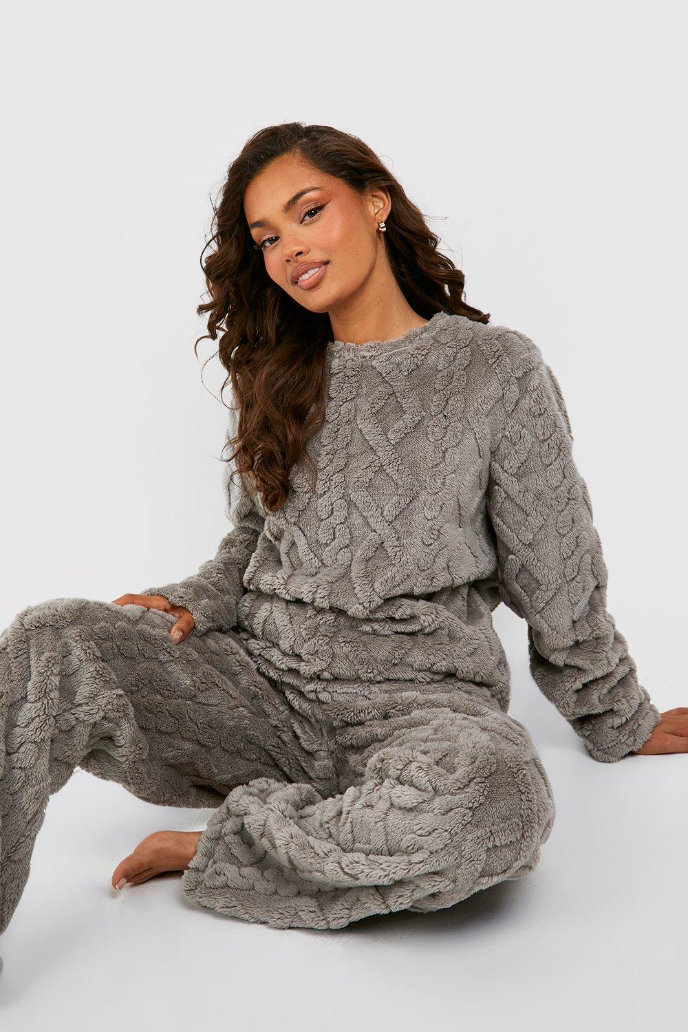 Knitted Loungewear Sets  Inc Cable Knit, Women's & Grey Knit – Femme Luxe