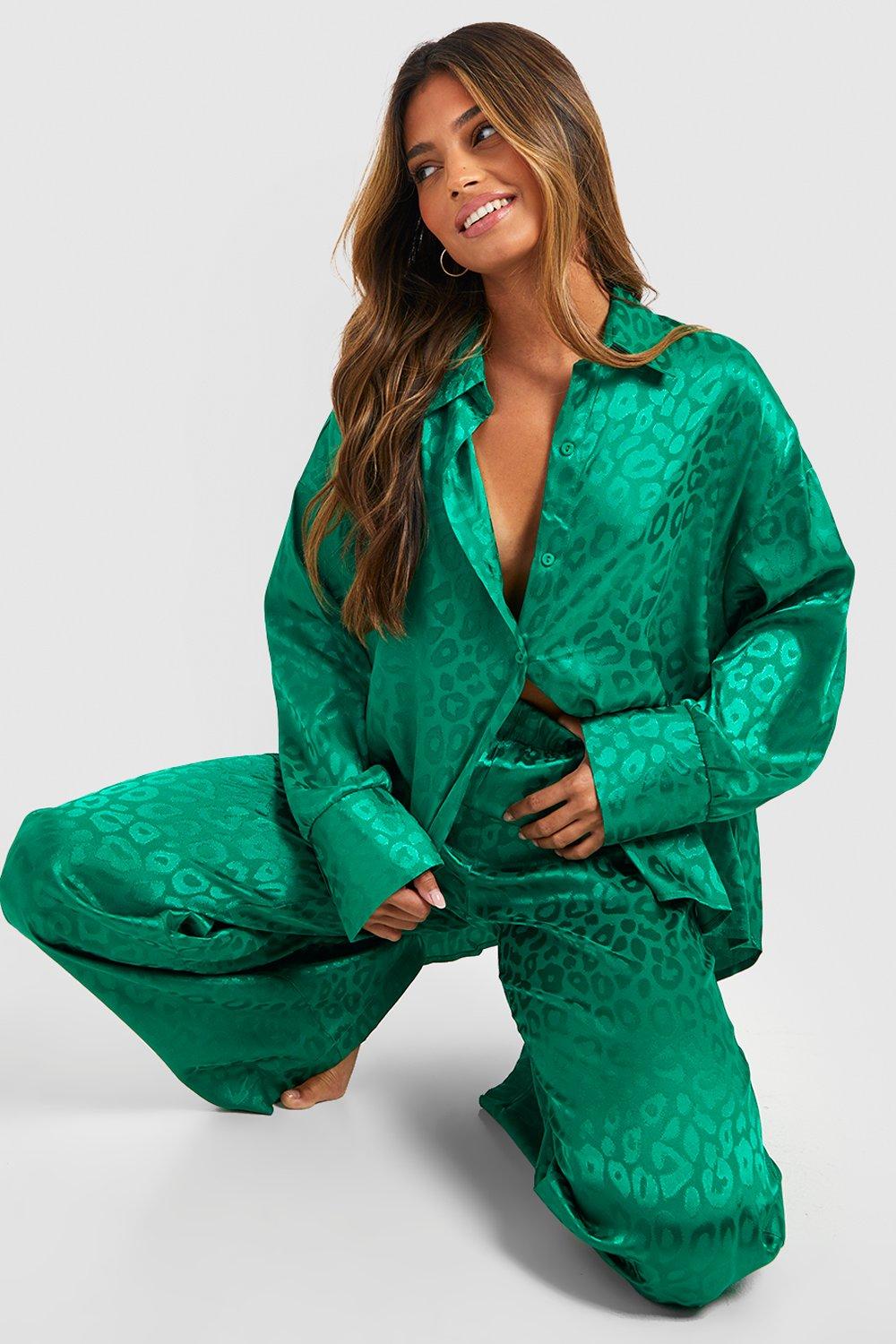 Premium Leopard Satin Oversized Pajama Set