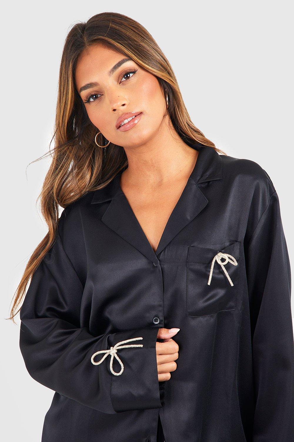 Boohoo discount black pyjamas