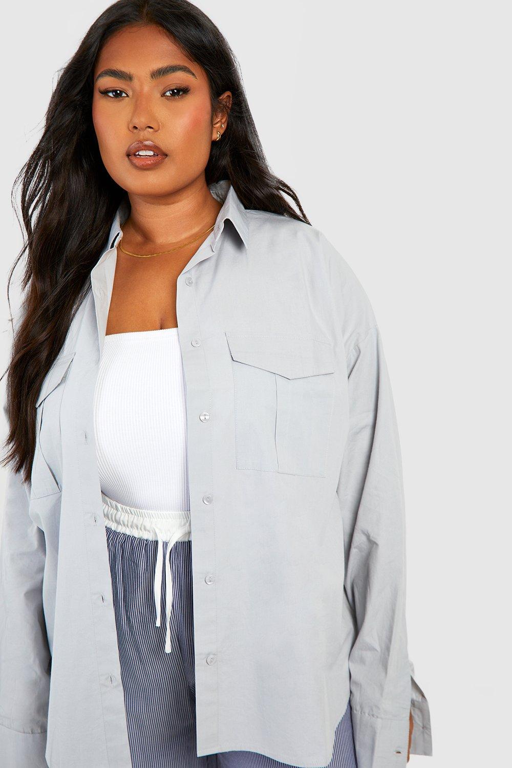 oversized boyfriend button down shirt plus size