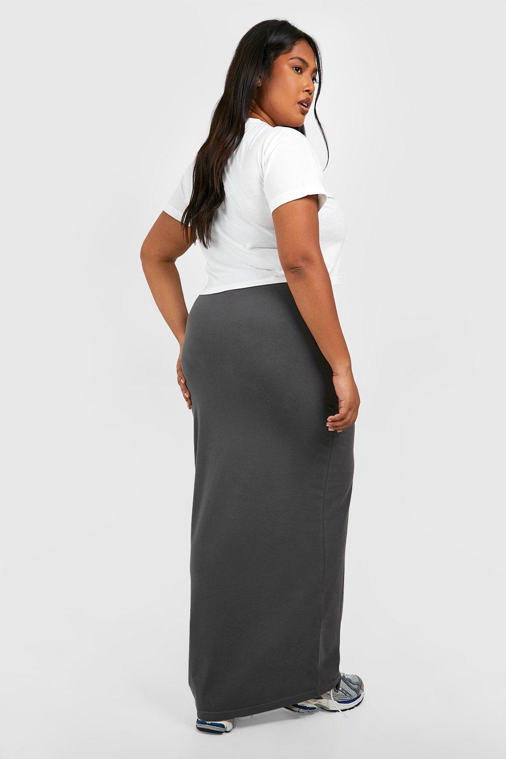 Plus size 2024 cotton maxi skirts