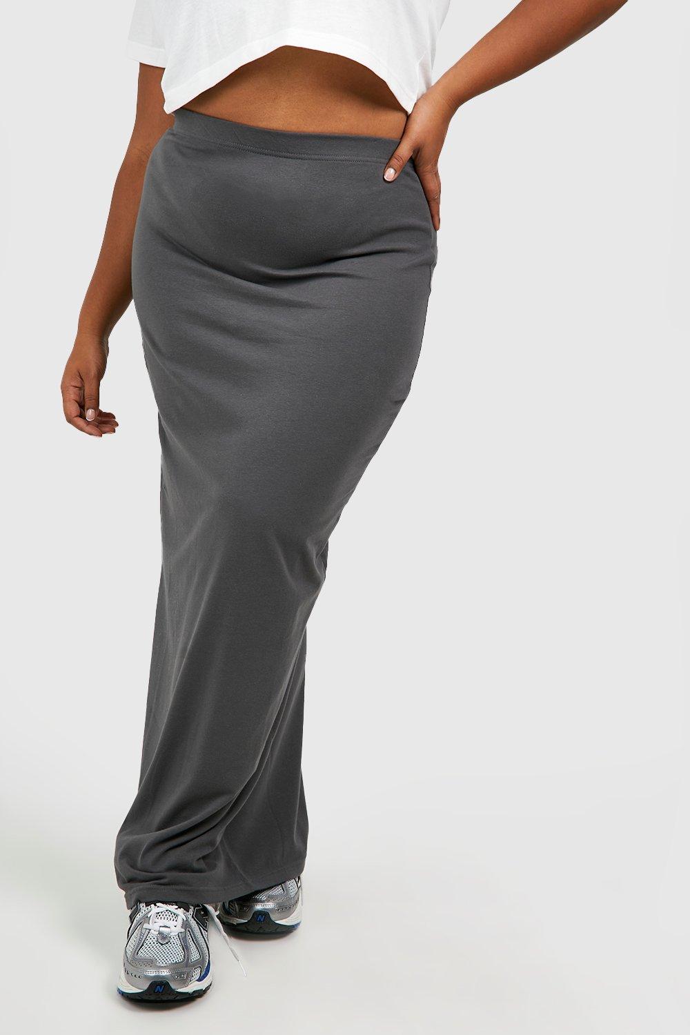 Grey cotton maxi clearance skirt