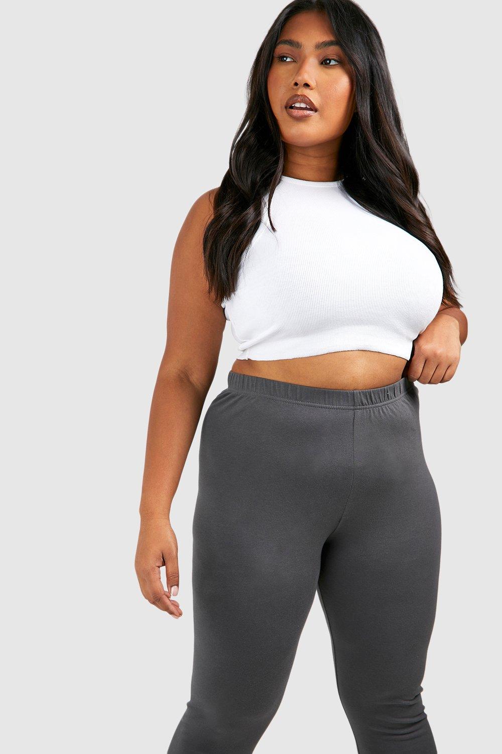 Plus Size Wide Waistband Cotton Leggings