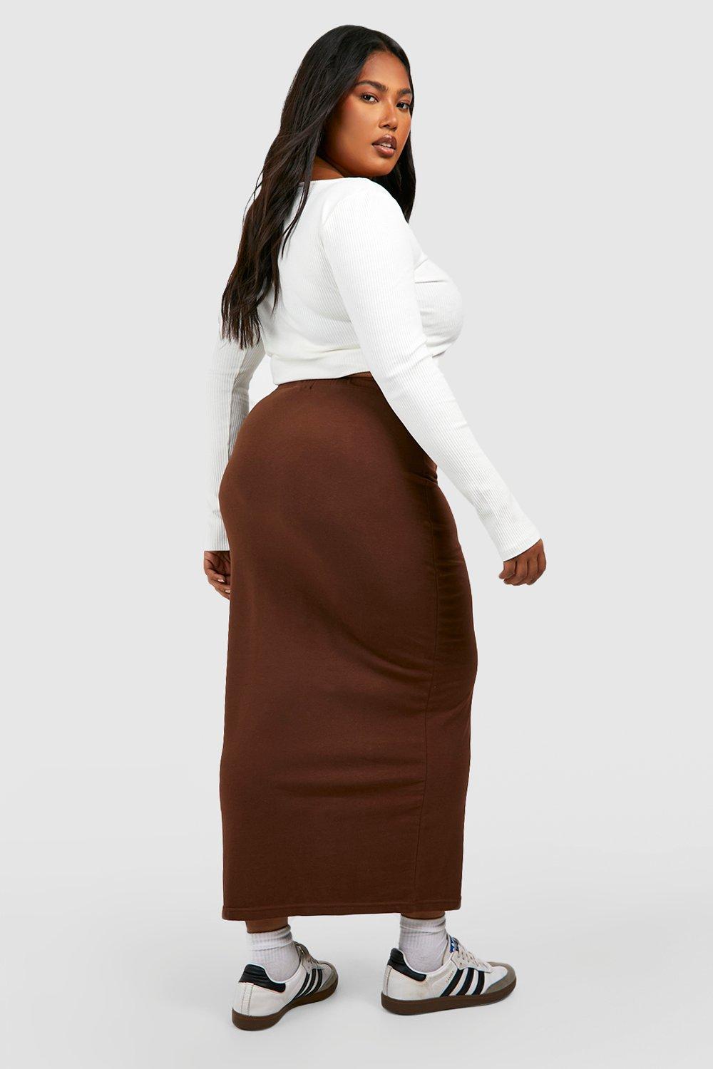 Plus size cotton pencil skirt hot sale