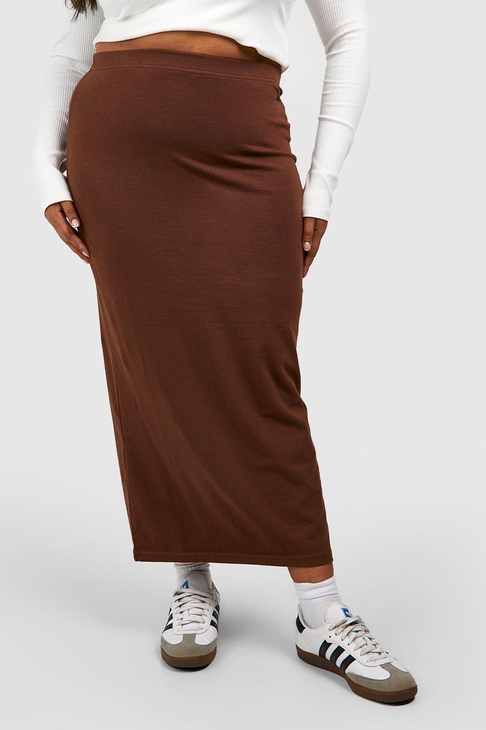 Chocolate brown pencil outlet skirt uk