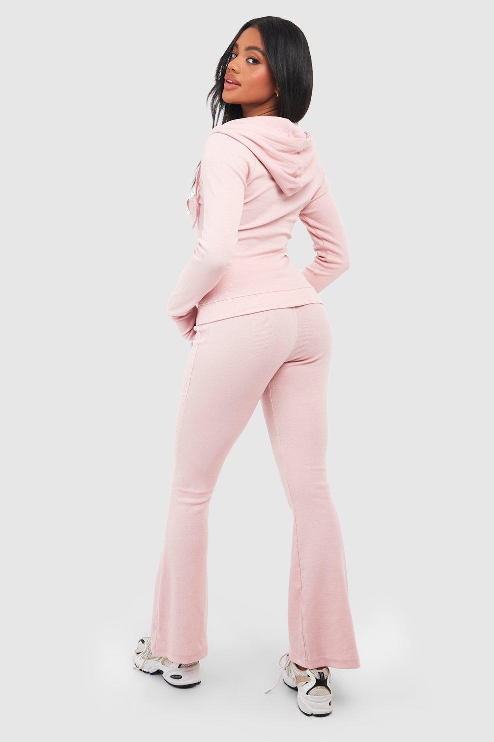 Dsgn Studio Ribbed Woven Label Flare Yoga Pants