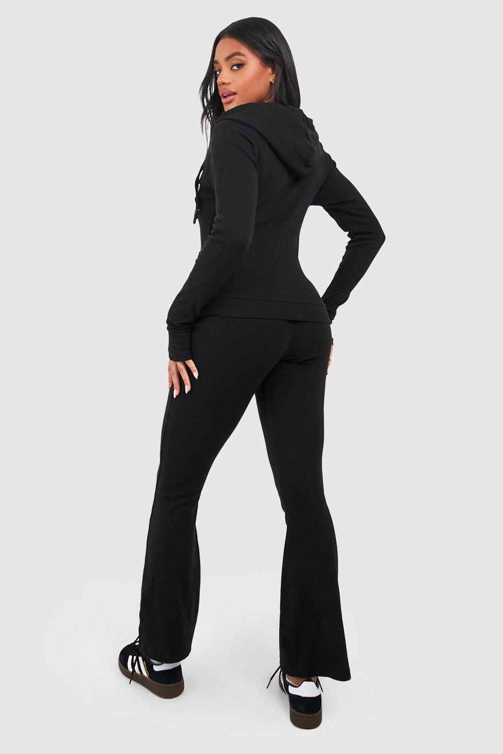 Dsgn Studio Ribbed Woven Label Flare Yoga Pants