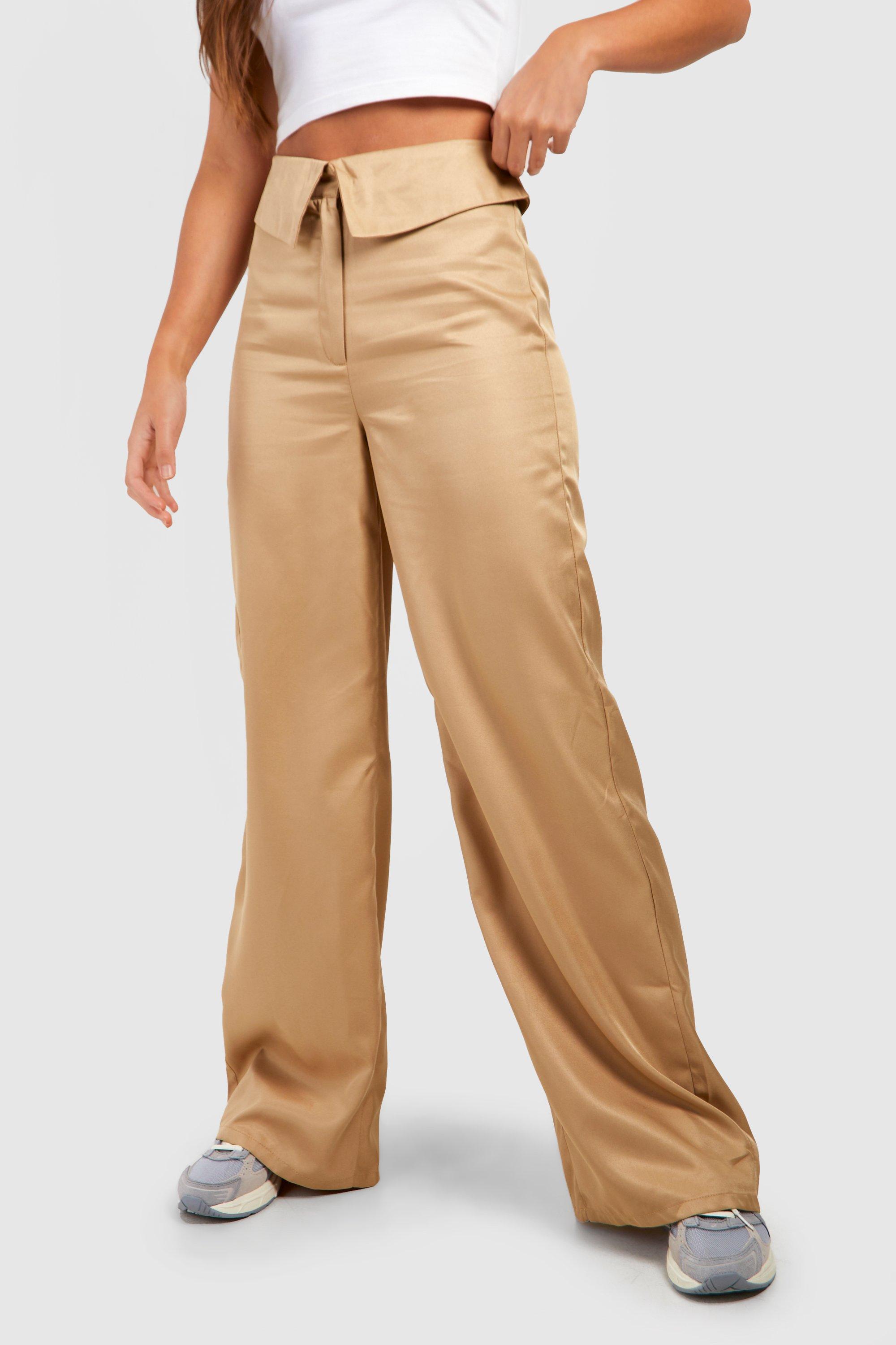 Fold-Over Waist Wide Leg Pant