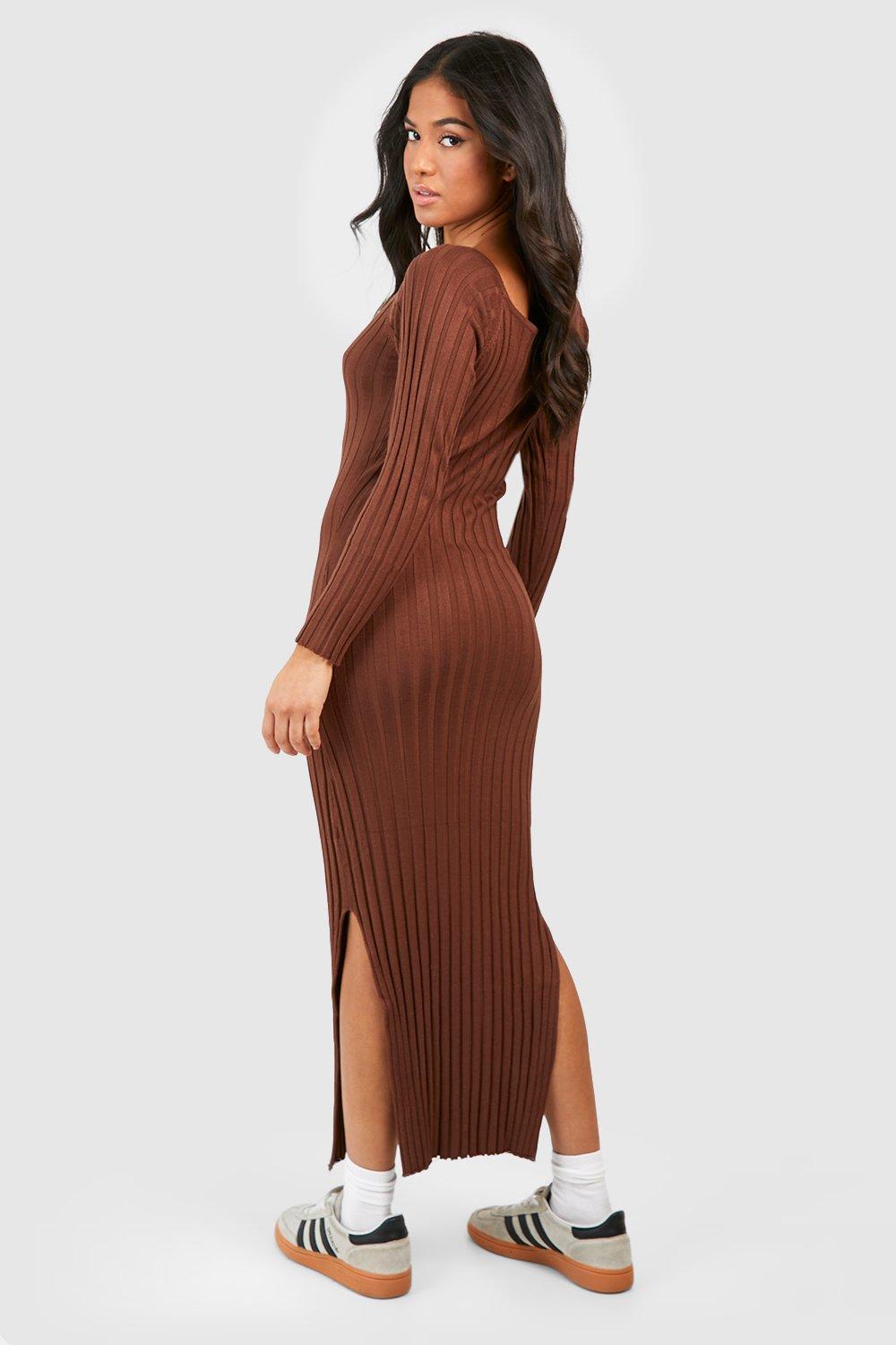 Rib knit off the shoulder hot sale maxi dress