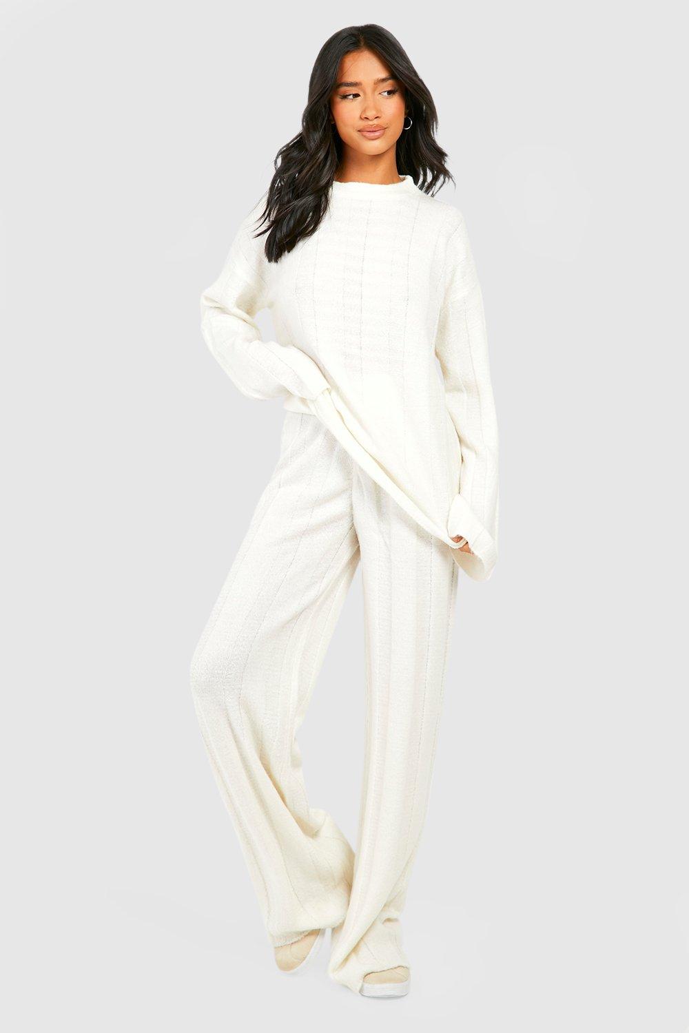 Ribbed Knit Jumper and Flares Lounge Set