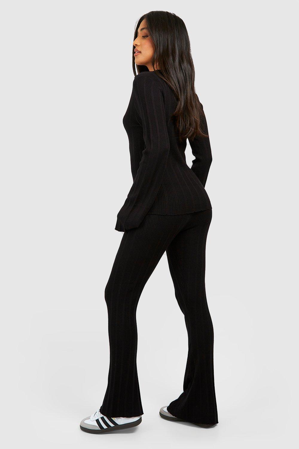 Pantalon evasé noir petite new arrivals