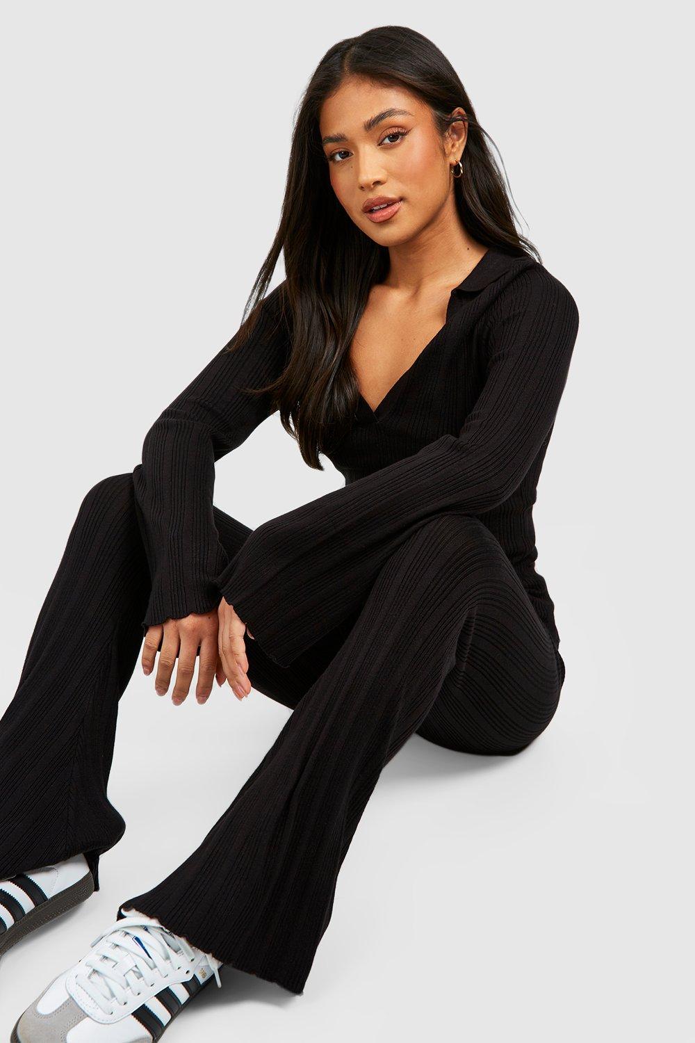 Pantalon evasé best sale noir petite