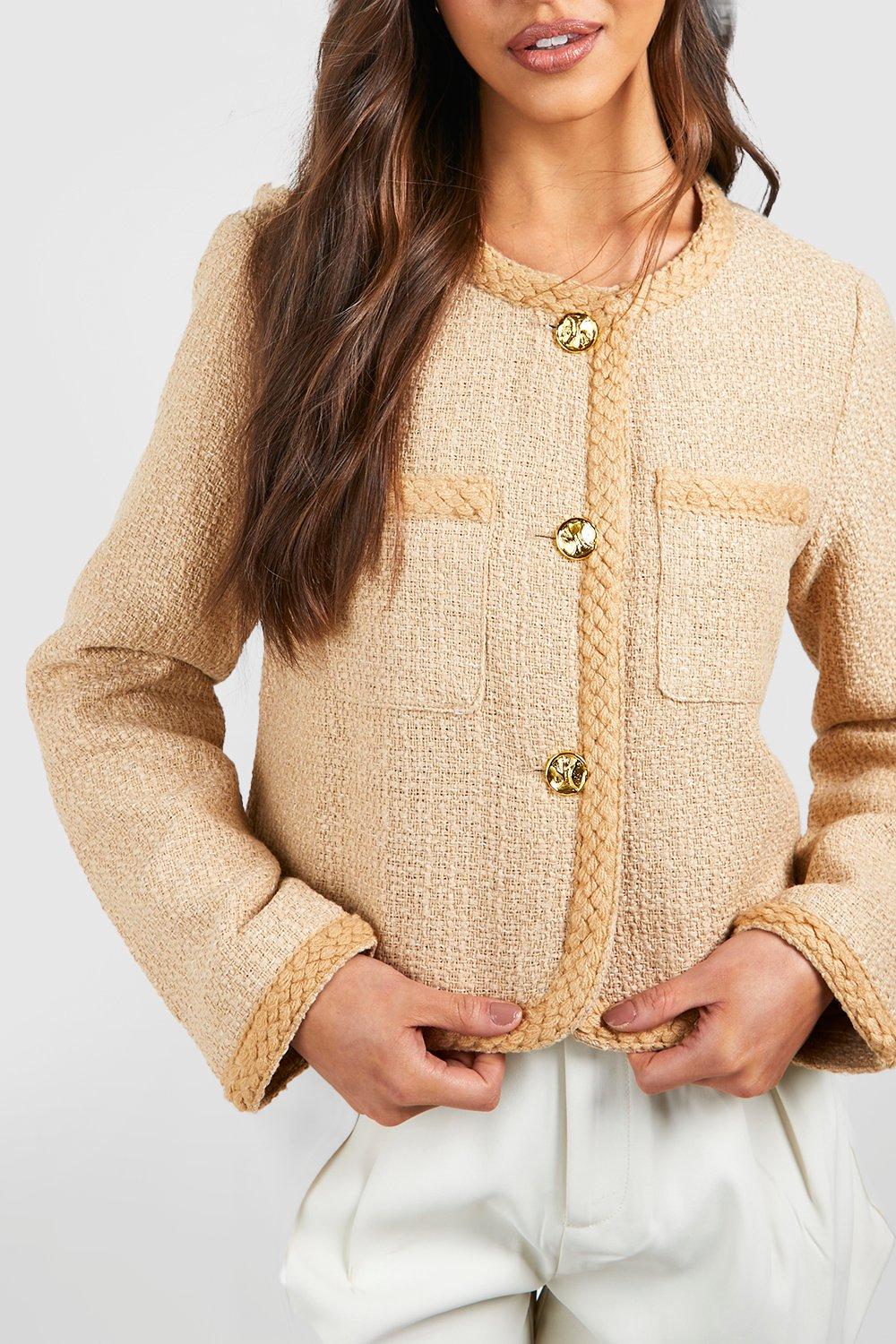 Boohoo tweed sale jacket