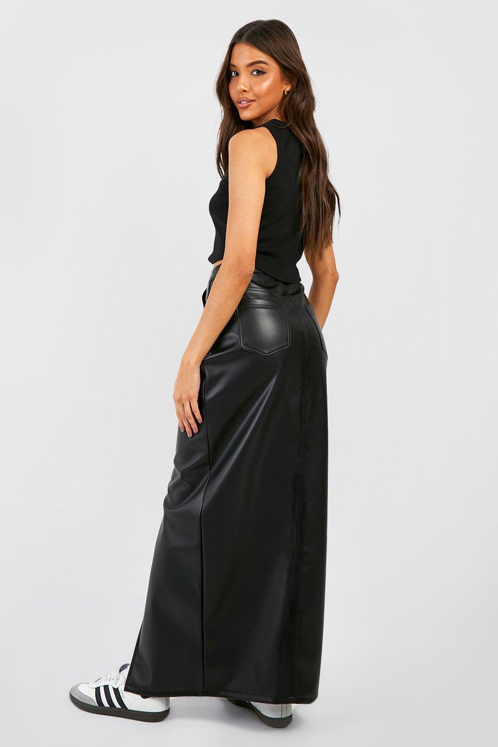 Patent leather high sale waist skirt