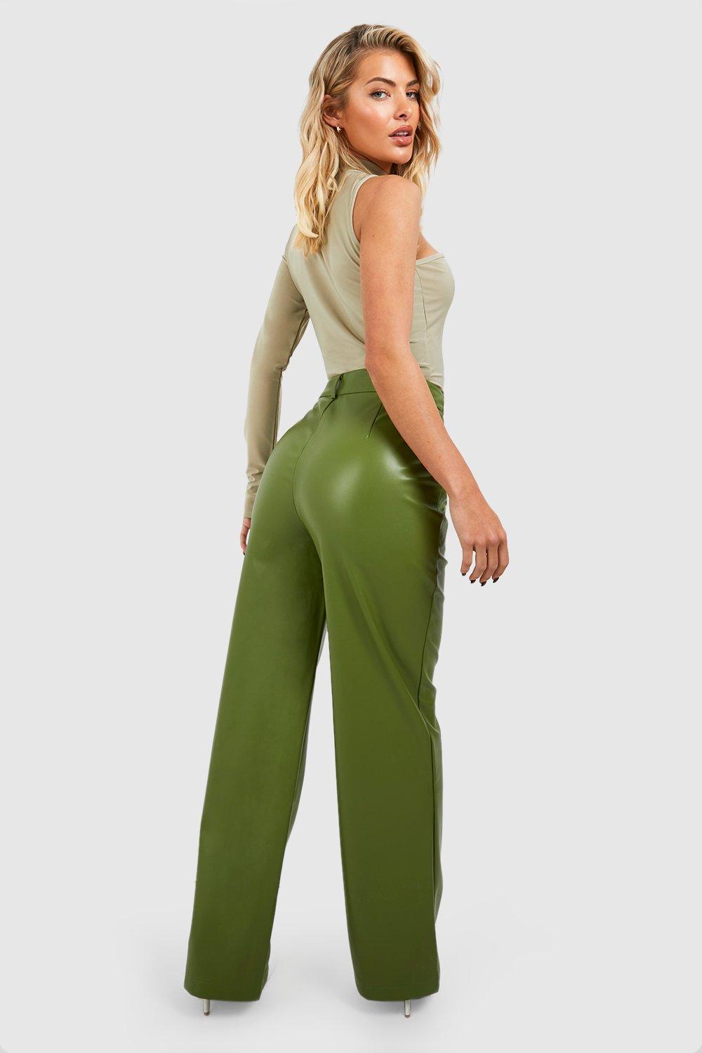 Faux Leather Relaxed Fit Straight Leg Pants