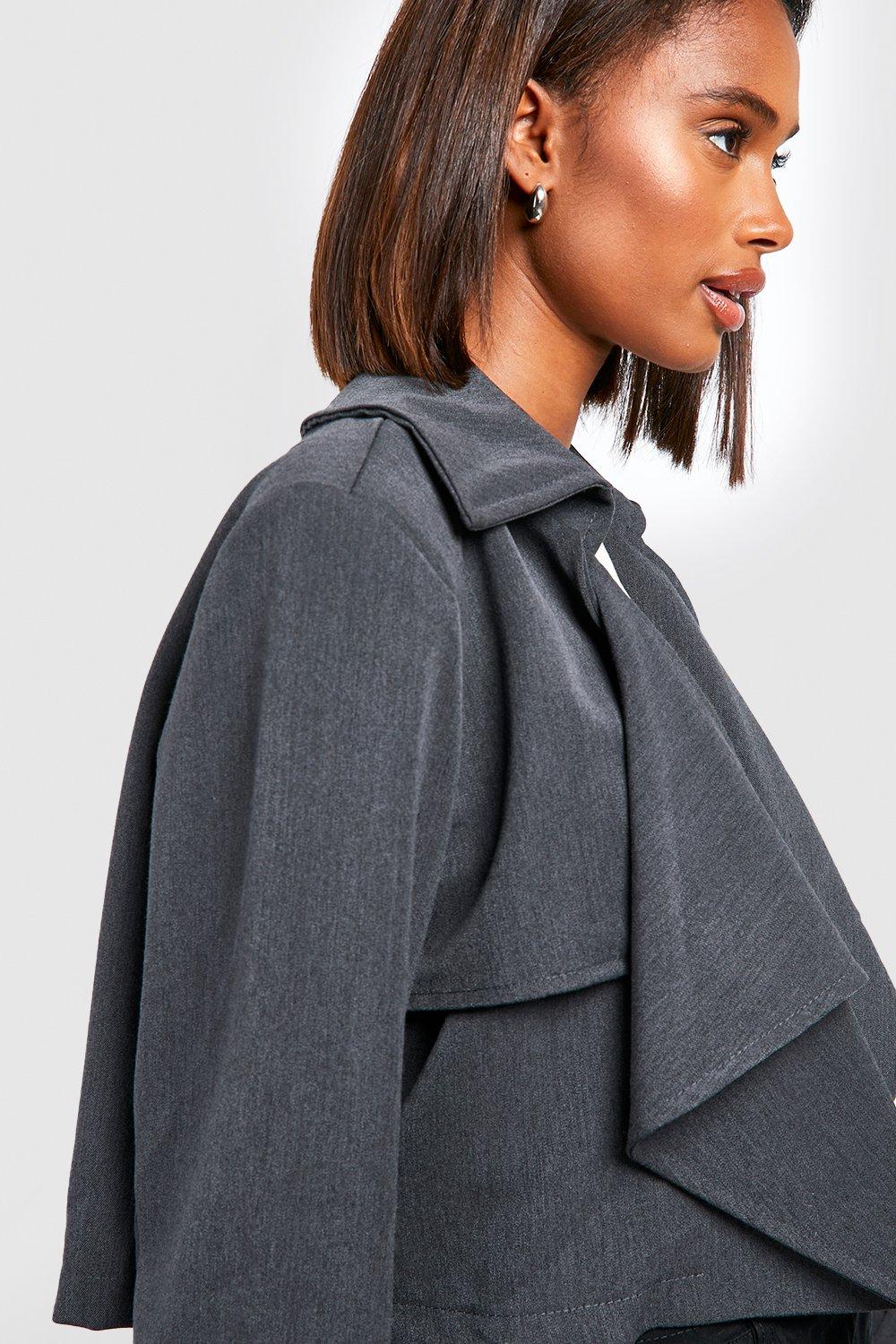 Gray on sale waterfall coat