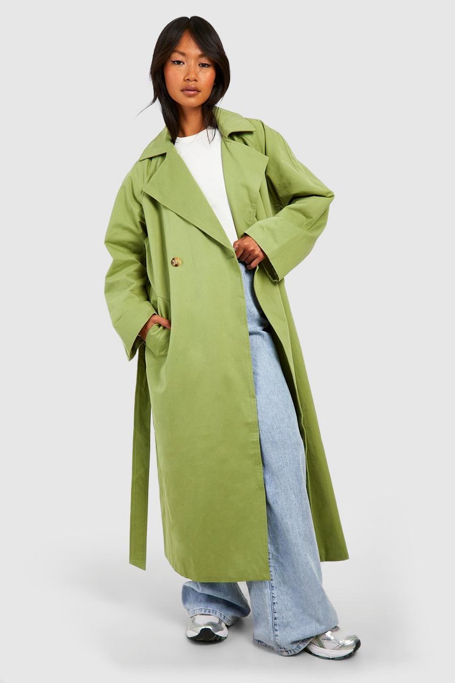 Trench oversize à manches raglan, Olive