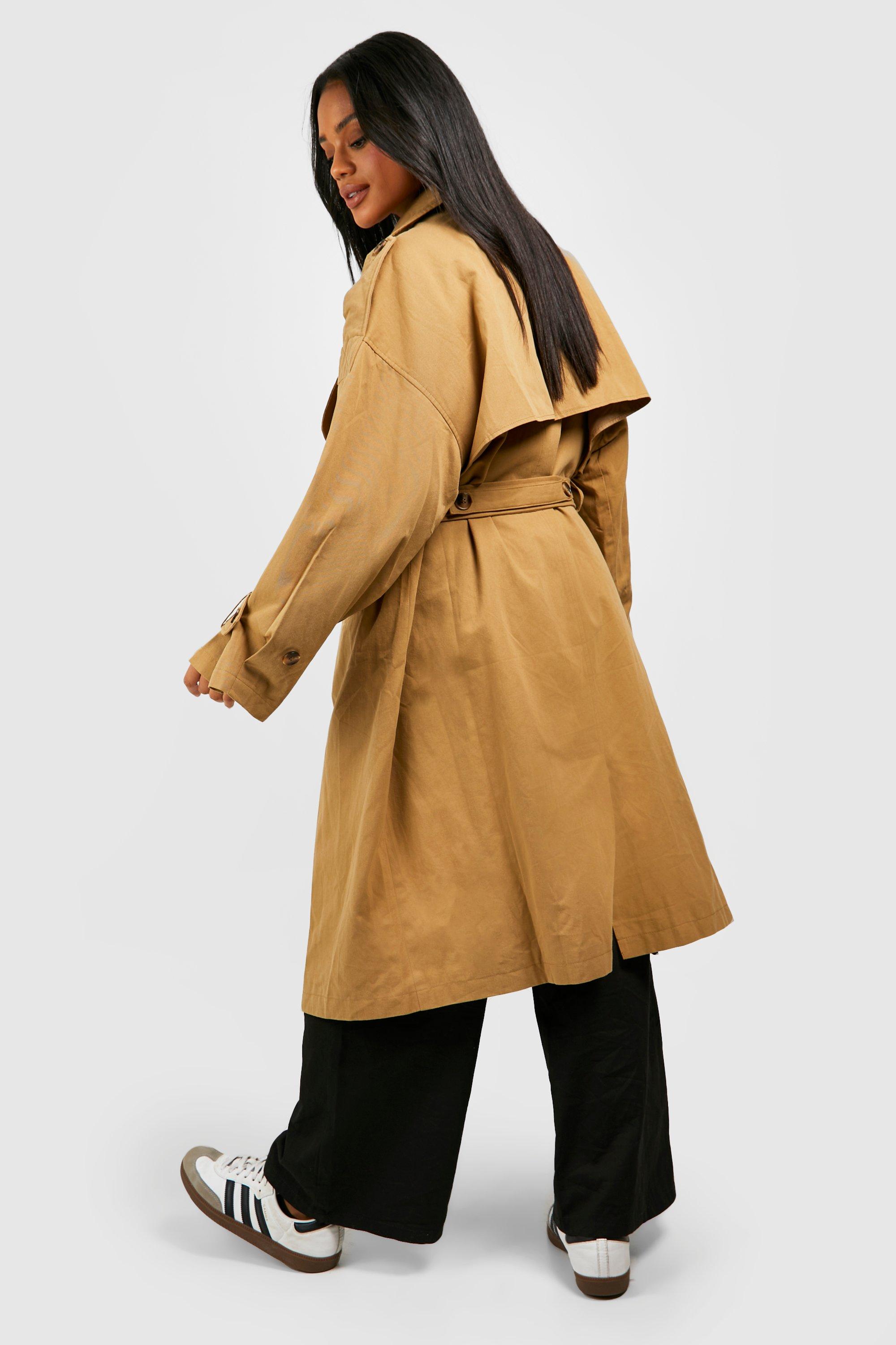 Hooded Oversized Belted Trench Coat