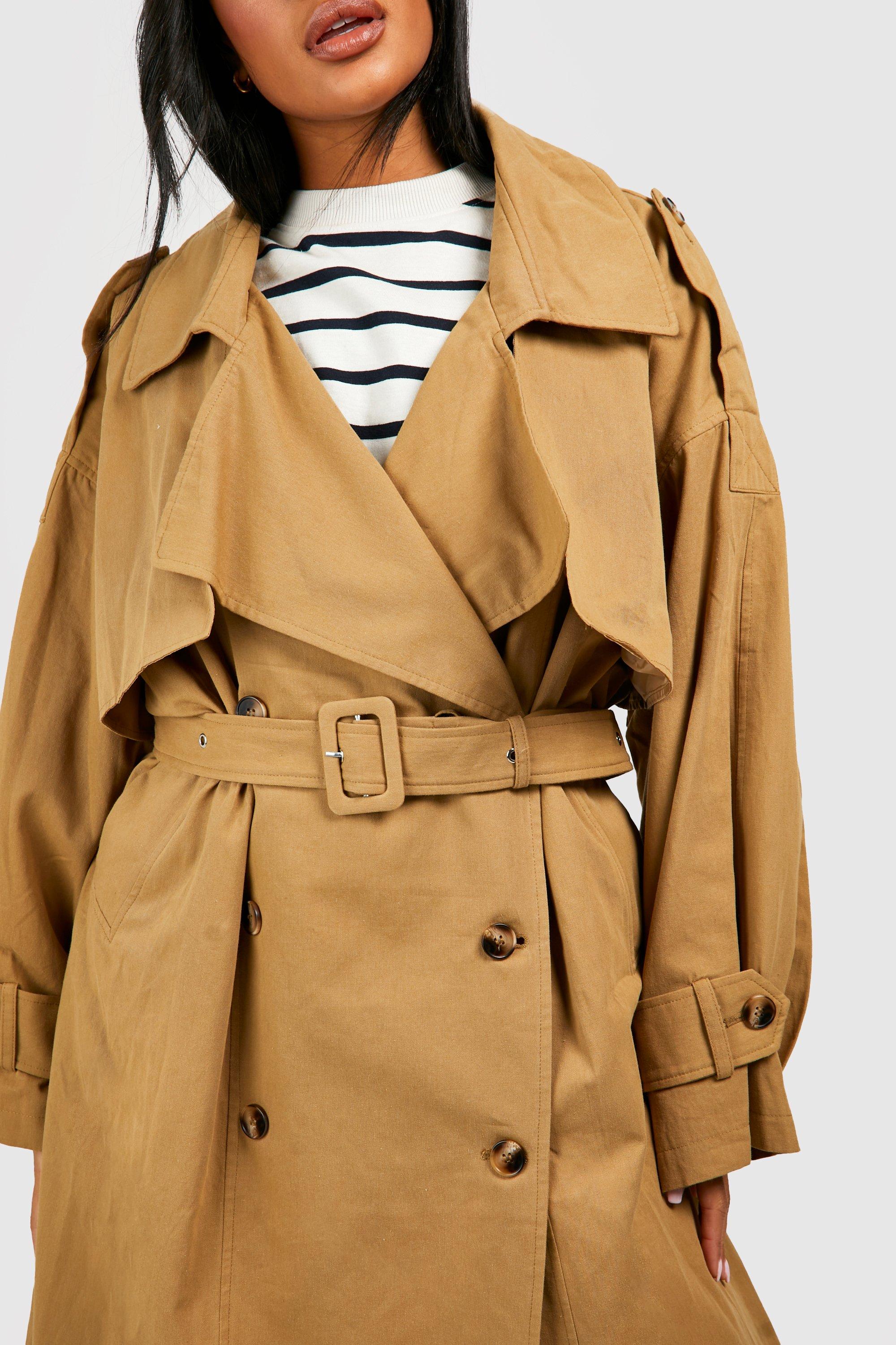 Boohoo belted sale trench coat