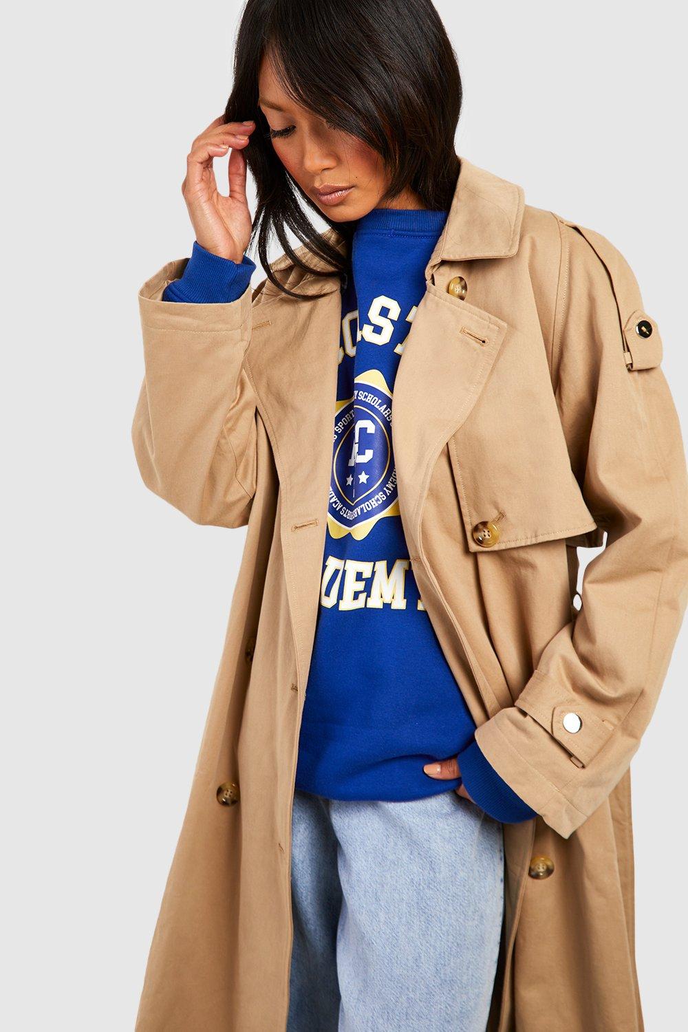 Women's Oversized Belt Detail Trench Coat