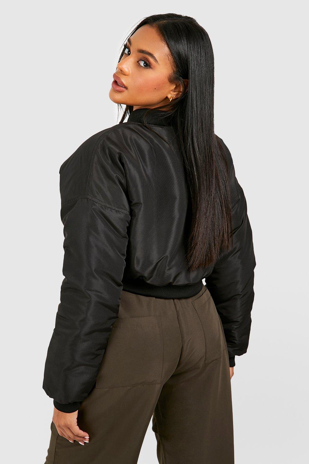 Cropped on sale jacket boohoo