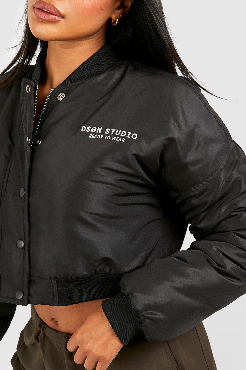 Boohoo black sales bomber jacket