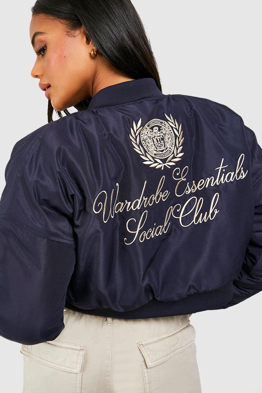 Navy embroidered clearance jacket