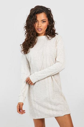 Soft Rib Loose Mini Dress stone