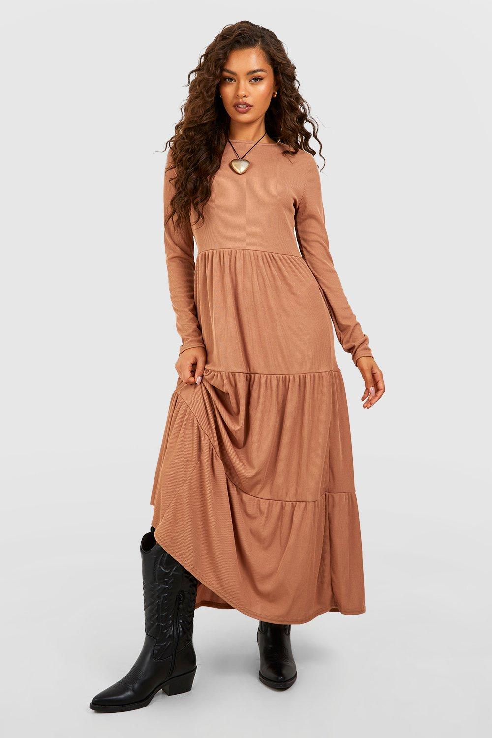 Tiered midi smock dress hotsell