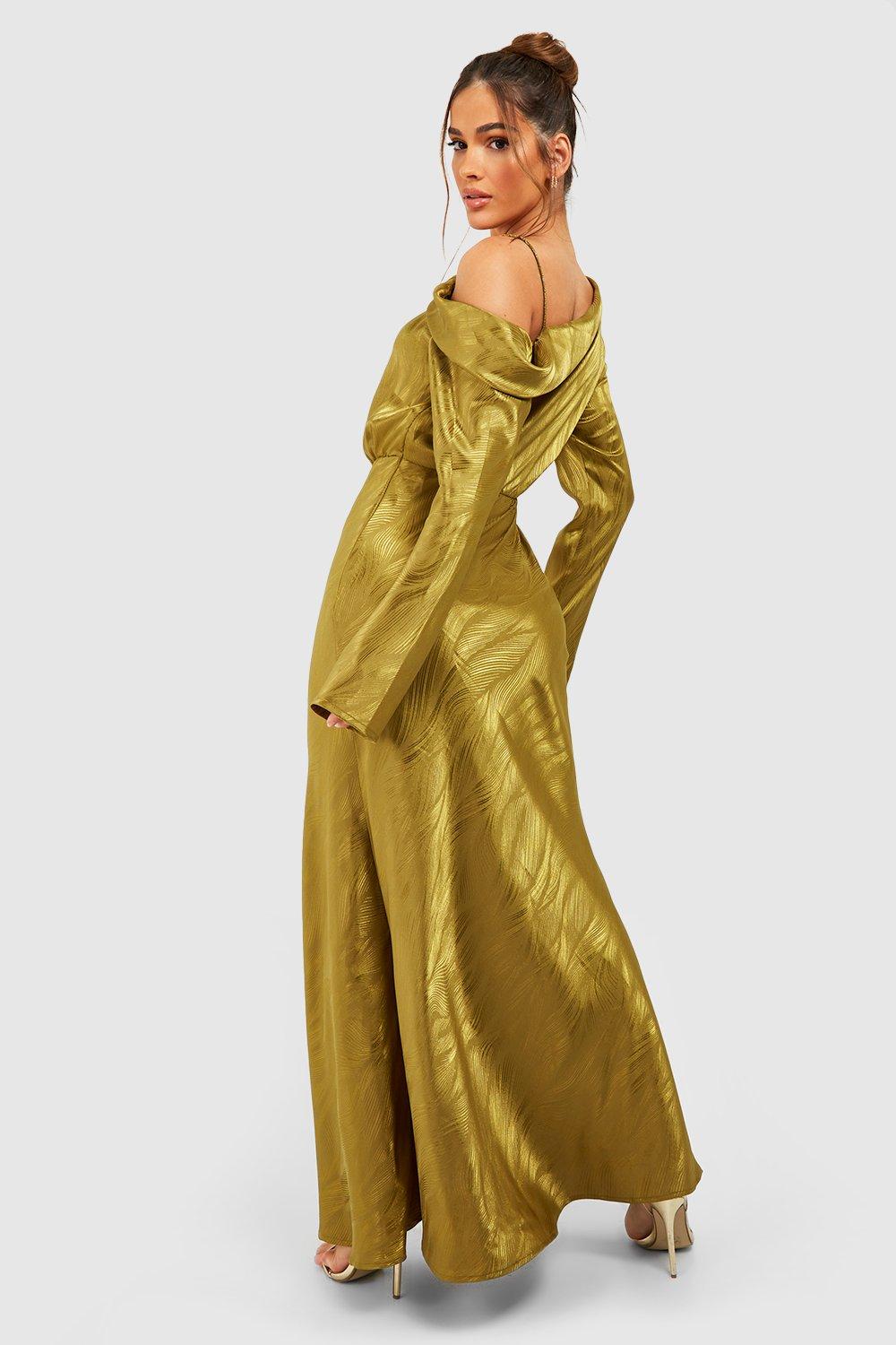 Green and store gold maxi dress