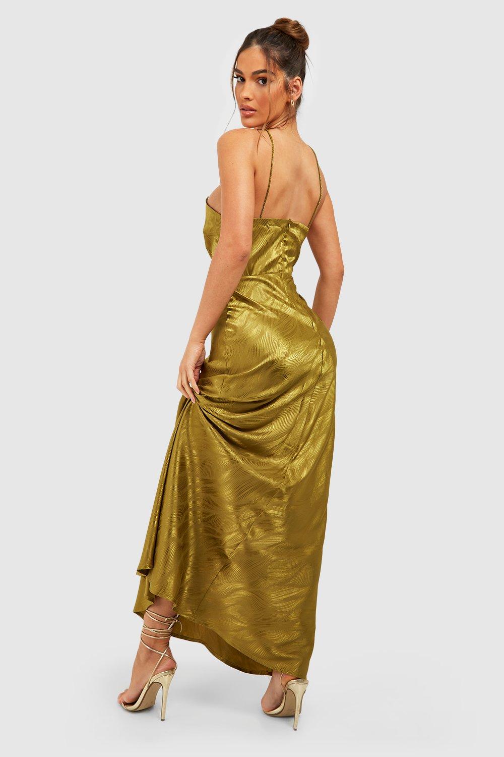 Gold sales satin maxi