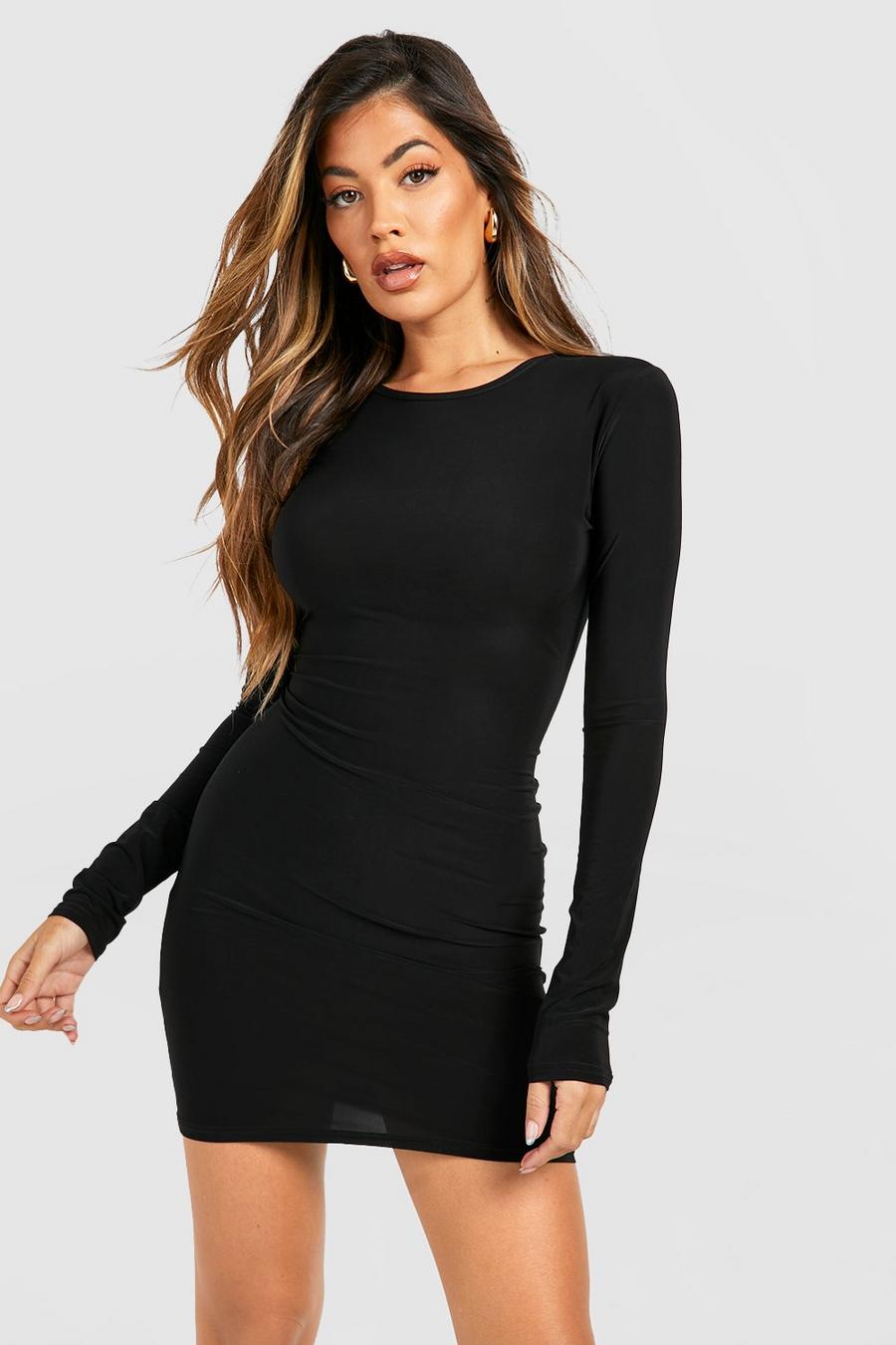 Black Premium Slinky Mini Dress image number 1