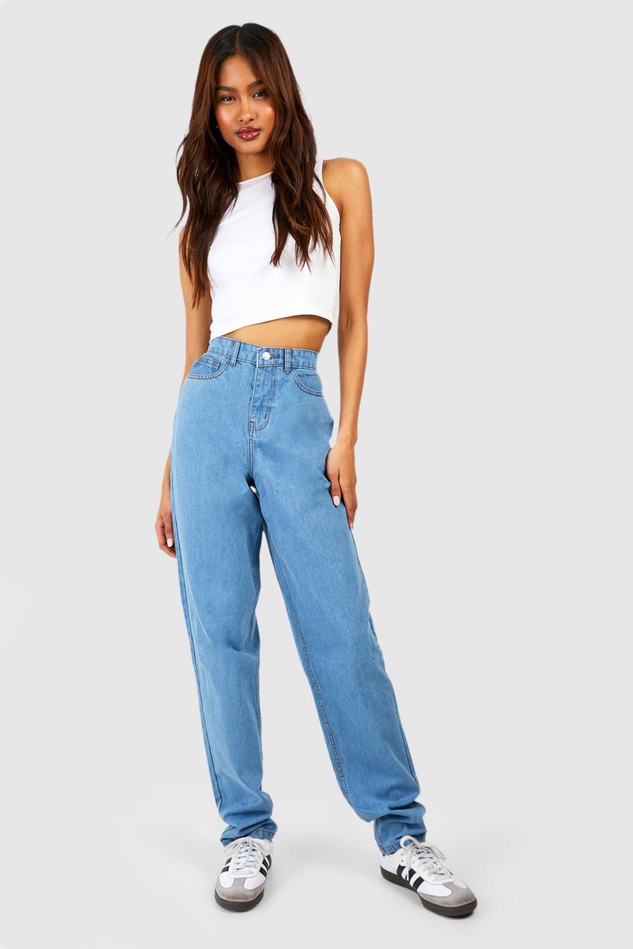 Tall Mid Blue High Rise Mom Jeans 36\' image number 1