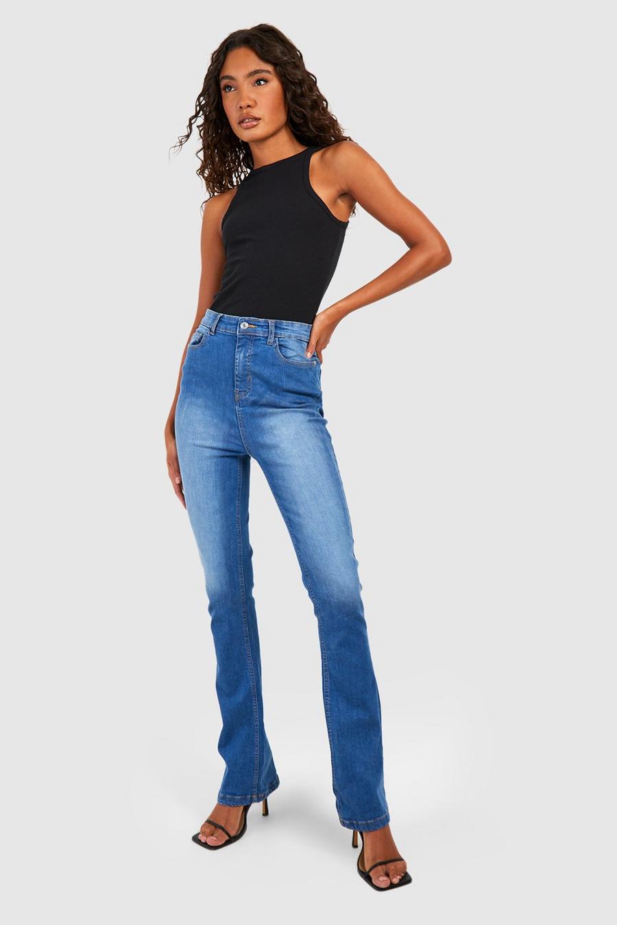 Dark blue Tall Mönstrade skinny jeans med mellanhög midja image number 1