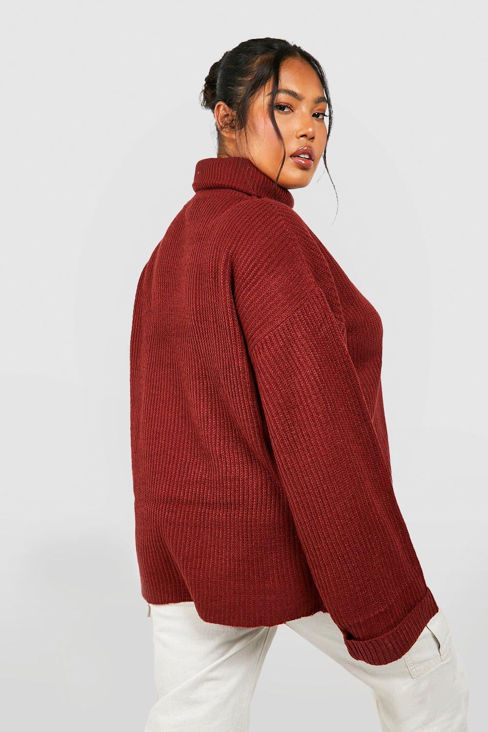 Plus size store polo neck jumpers